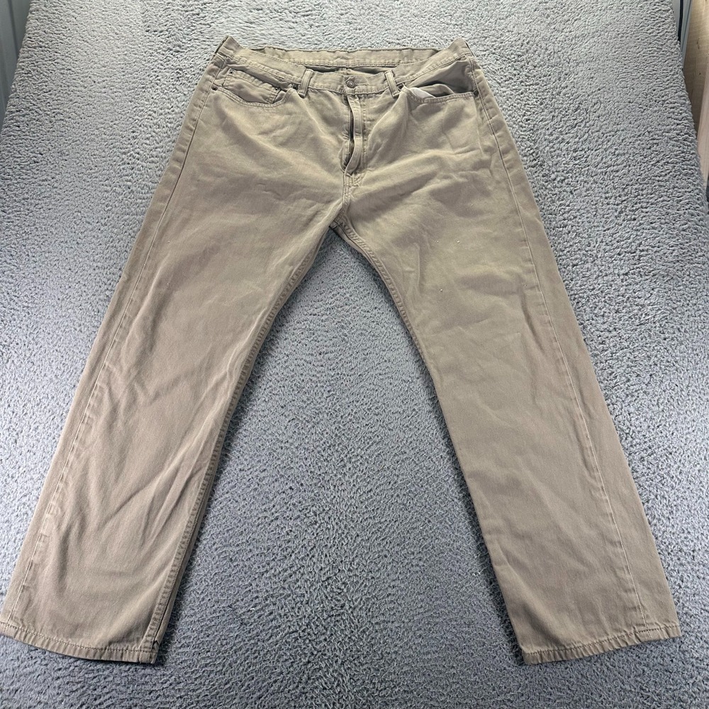 Levi's 505 Pant Mens 40x32 Brown Cotton Chino Straight Leg Preppy Classic Office